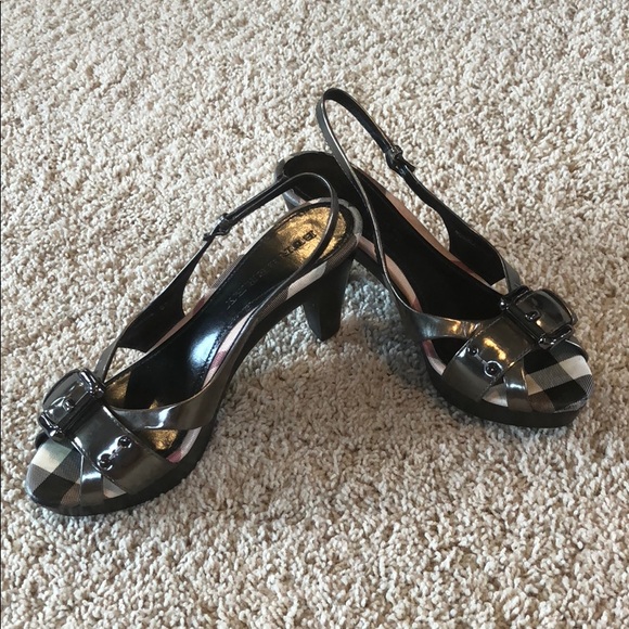 AUTHENTIC ❕Burberry Nova Check Buckle Heels - Picture 1 of 8